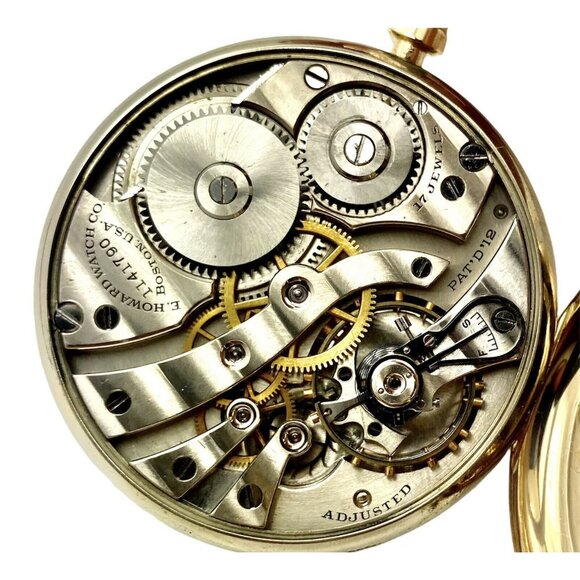 Vintage Howard 14k Yellow Gold 46mm 17j Pocket Watch c. 1920 - Picture 4 of 6